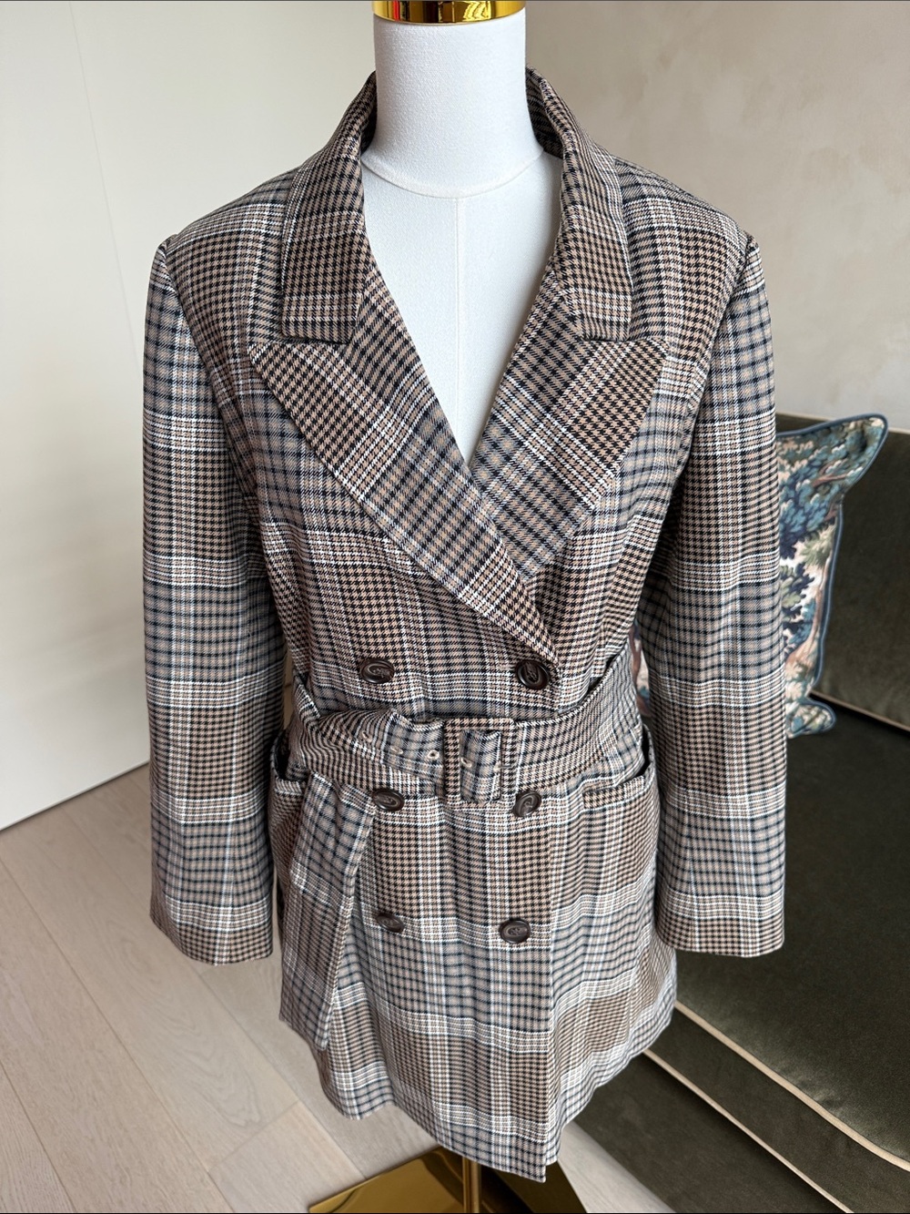 Halogen x Atlantic-Pacific Plaid Coat Nordstrom Exclusive Size 1X - Picture 4 of 12